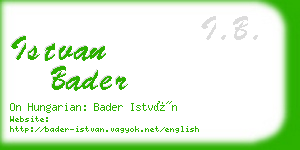 istvan bader business card